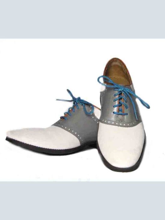 Cole Haan Saddle Oxfords Dress Shoes Gray White Nubuck + Leather Men\'s Size 9M main image 4